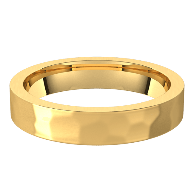 4mm Flat Satin Rock Finish Comfort Fit Wedding Ring