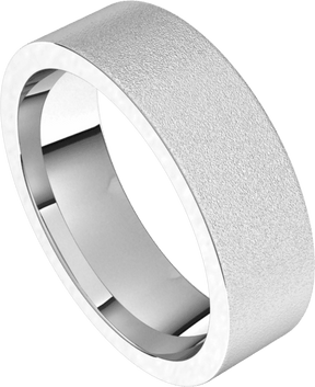 6mm Flat Glass Blast Finish Comfort Fit Wedding Ring