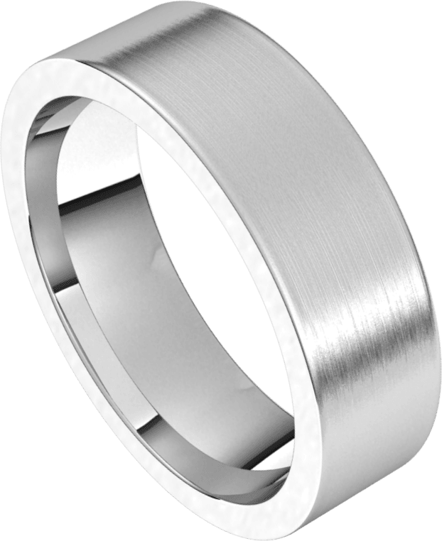 6mm Flat Satin Finish Comfort Fit Wedding Ring