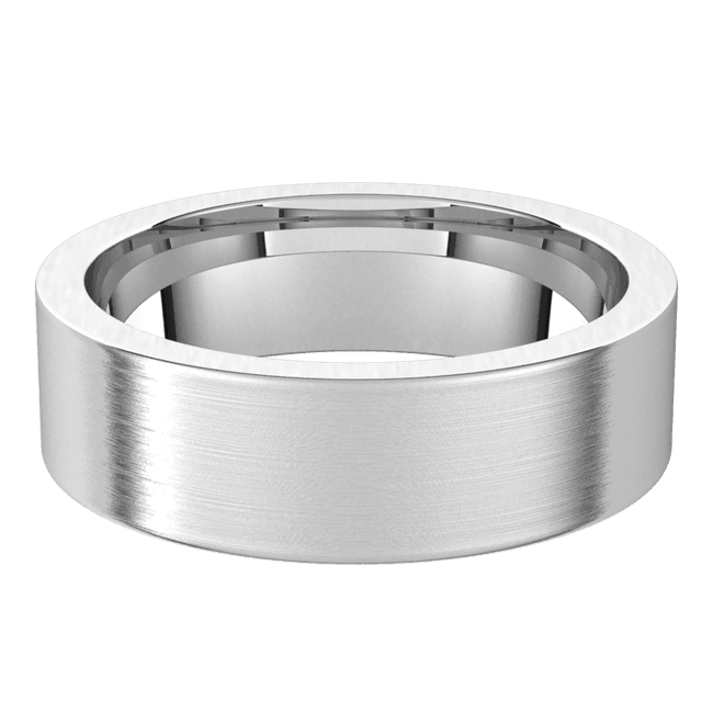 6mm Flat Satin Finish Comfort Fit Wedding Ring