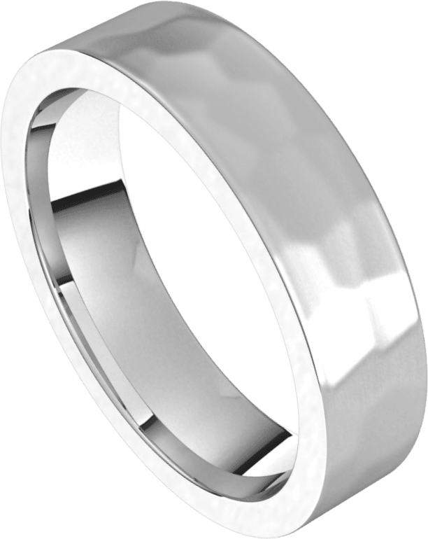 5mm Flat Satin Rock Finish Comfort Fit Wedding Ring