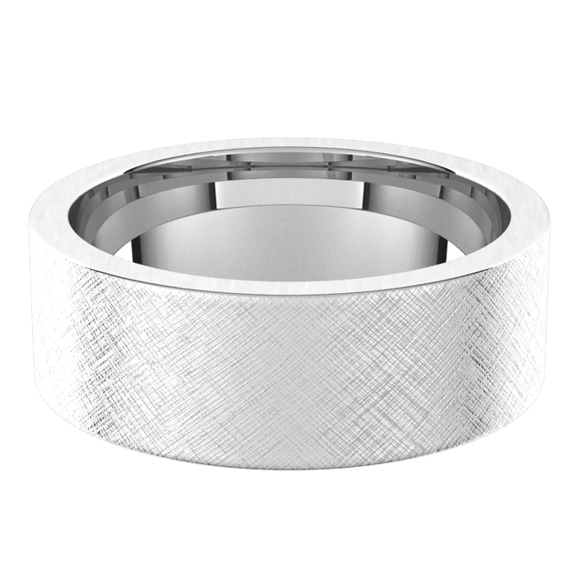 7mm Flat Florentine Finish Comfort Fit Wedding Ring