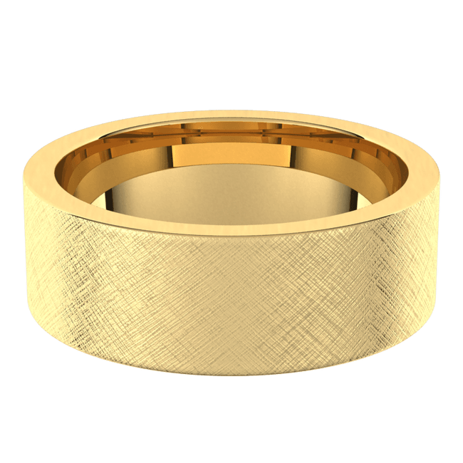 7mm Flat Florentine Finish Comfort Fit Wedding Ring