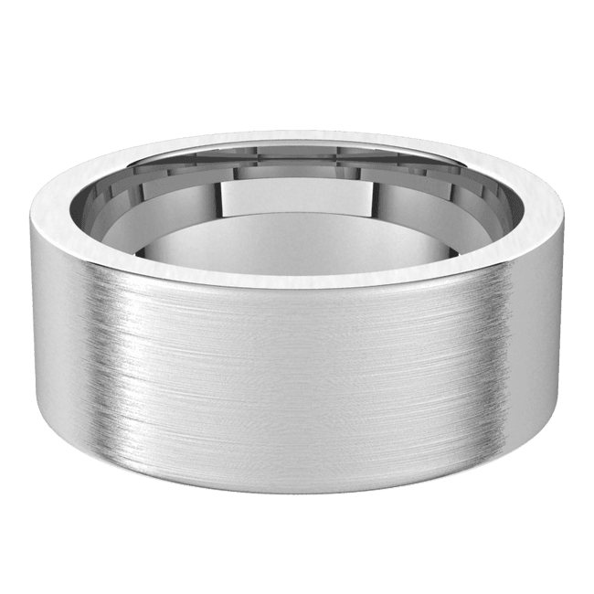 8mm Flat Silk Finish Comfort Fit Wedding Ring