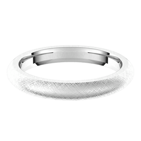 3mm Half Round Florentine Finish Comfort Fit Wedding Ring