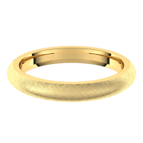 3mm Half Round Florentine Finish Comfort Fit Wedding Ring