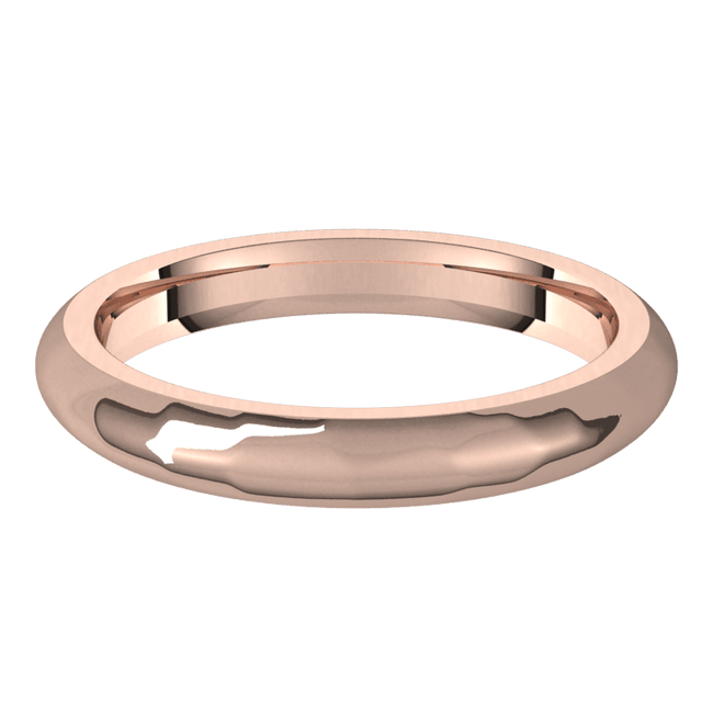 3mm Half Round Rock Finish Comfort Fit Wedding Ring