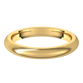 3 毫米半圆形缎面内圈贴合结婚戒指