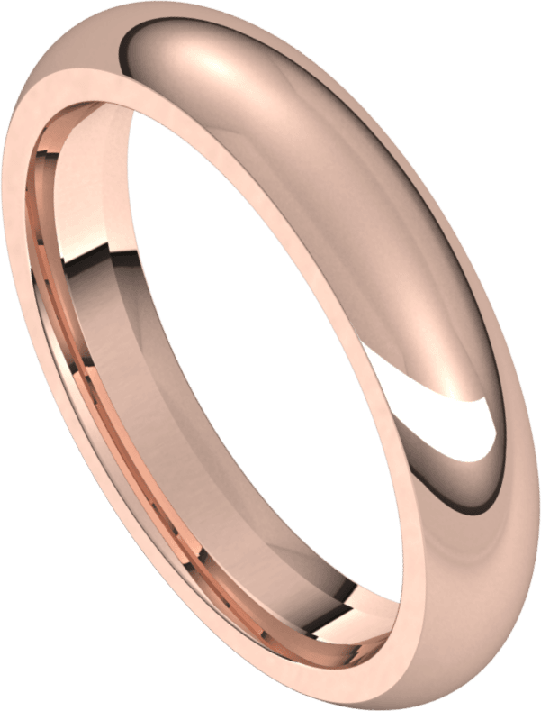 4 毫米半圆形高抛光表面内圈贴合结婚戒指