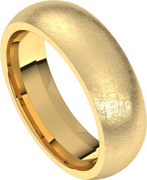 6mm Half Round Ice Finish Comfort Fit Wedding Ring