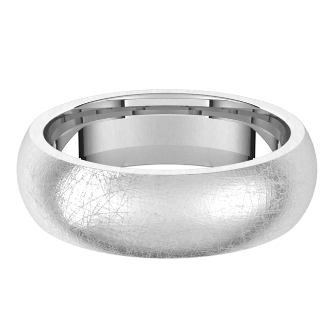 6mm Half Round Ice Finish Comfort Fit Wedding Ring