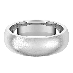 6mm Half Round Ice Finish Comfort Fit Wedding Ring