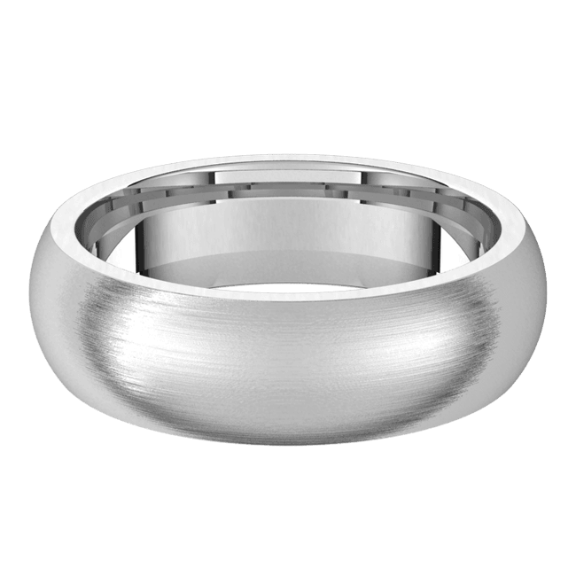 6mm Half Round Silk Finish Comfort Fit Wedding Ring