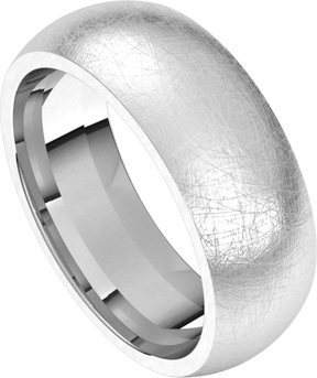 7mm Half Round Ice Finish Comfort Fit Wedding Ring