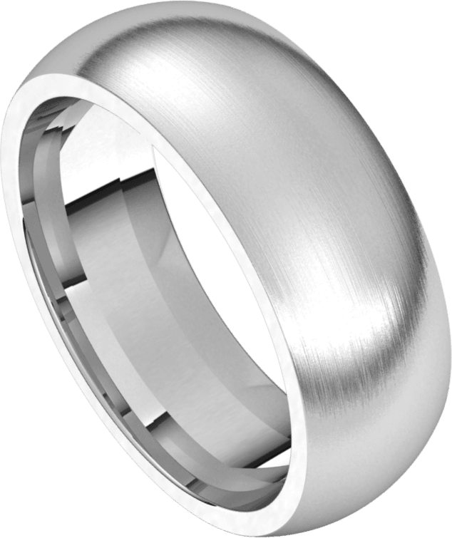 7mm Half Round Satin Finish Comfort Fit Wedding Ring