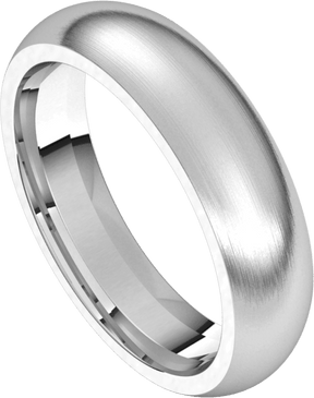 5mm Half Round Satin Finish Comfort Fit Wedding Ring