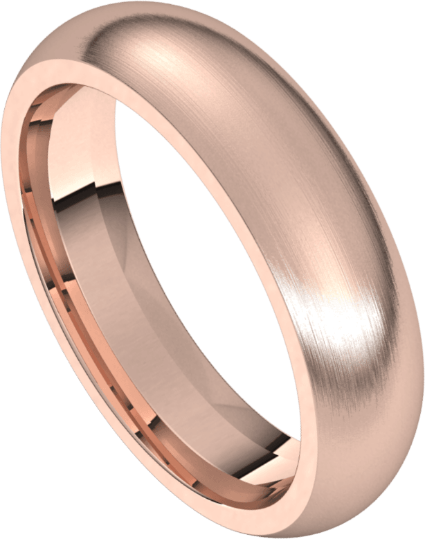 5mm Half Round Satin Finish Comfort Fit Wedding Ring