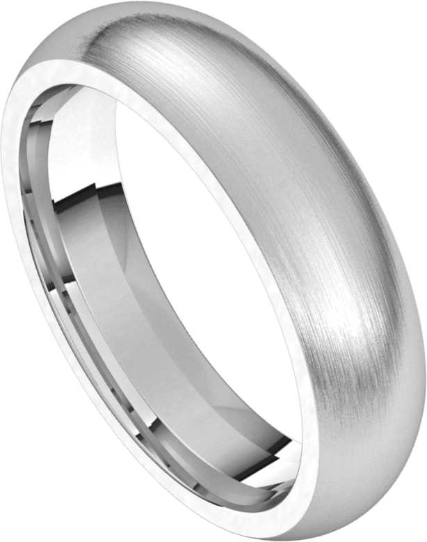 5mm Half Round Silk Finish Comfort Fit Wedding Ring