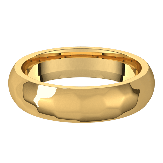 5mm Half Round Rock Finish Comfort Fit Wedding Ring