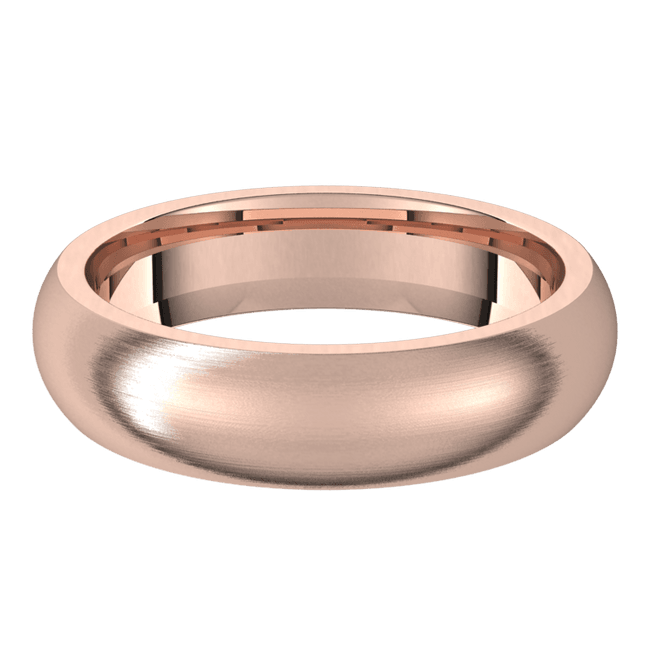 5mm Half Round Satin Finish Comfort Fit Wedding Ring