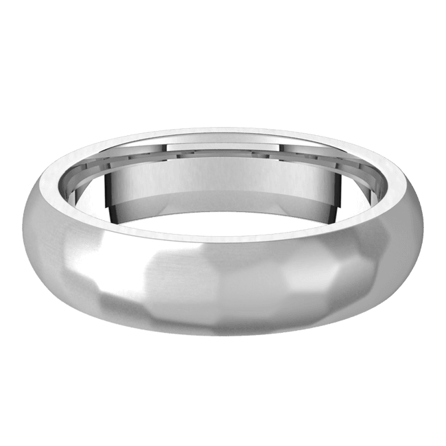 5mm Half Round Satin Rock Finish Comfort Fit Wedding Ring