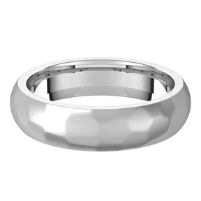 5mm Half Round Satin Rock Finish Comfort Fit Wedding Ring