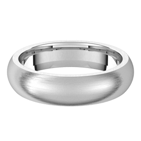 5mm Half Round Silk Finish Comfort Fit Wedding Ring