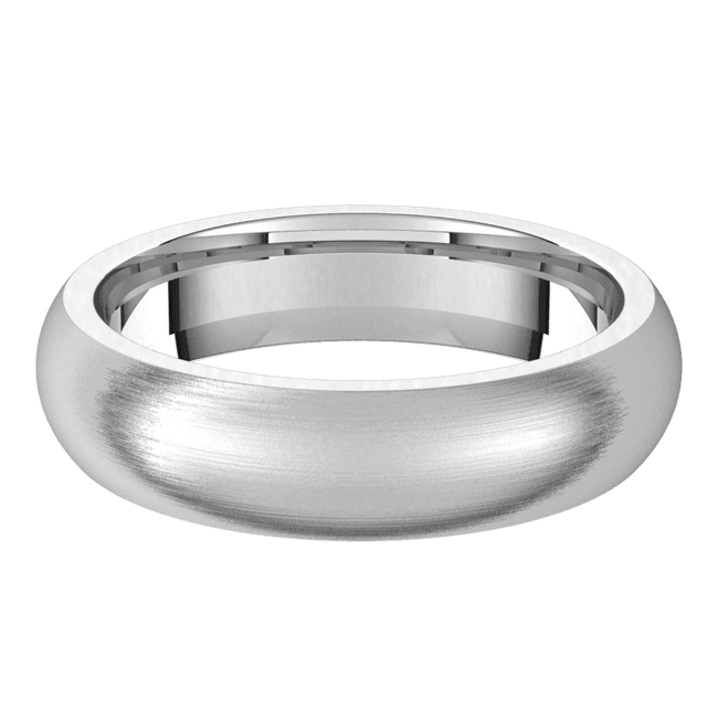 5mm Half Round Silk Finish Comfort Fit Wedding Ring