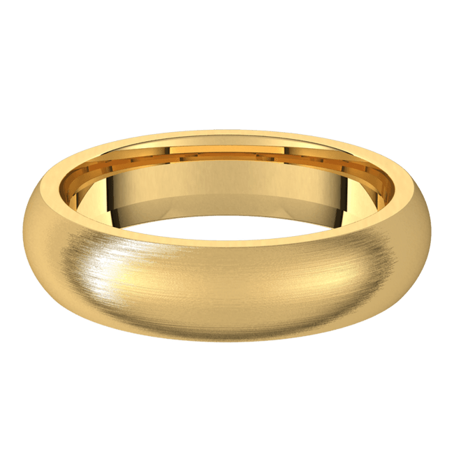 5mm Half Round Silk Finish Comfort Fit Wedding Ring