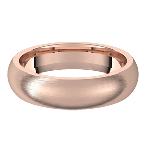 5mm Half Round Silk Finish Comfort Fit Wedding Ring