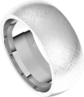 8mm Half Round Florentine Finish Comfort Fit Wedding Ring