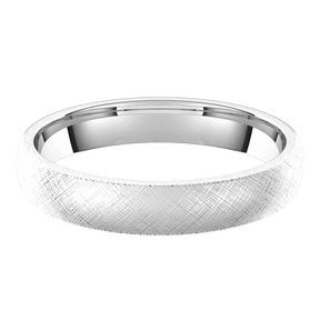 3.5mm Half Round Florentine Finish Comfort Fit Wedding Ring