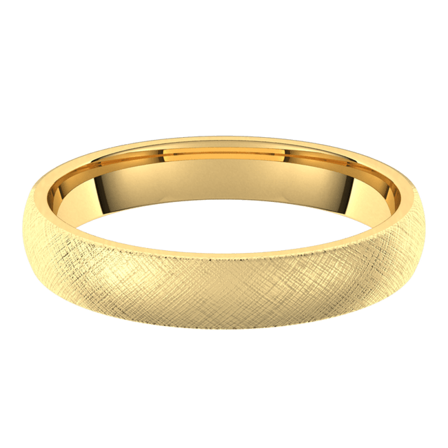 3.5mm Half Round Florentine Finish Comfort Fit Wedding Ring