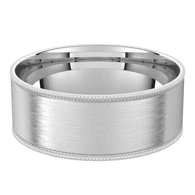 7mm 밀그레인 플랫 실크 마감 컴포트 핏 웨딩 링