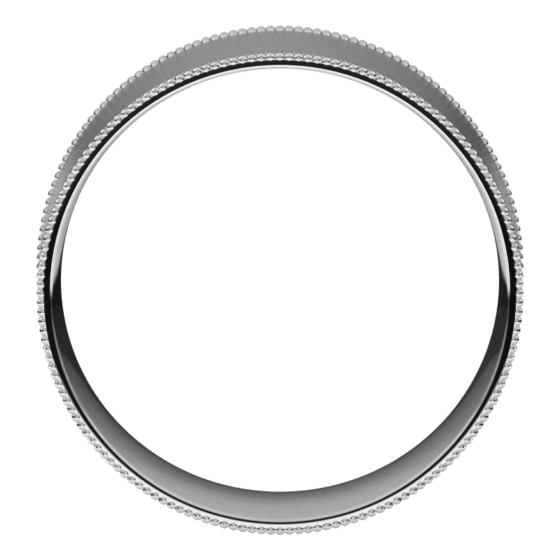8mm Milgrain Flat Silk Finish Comfort Fit Wedding Ring