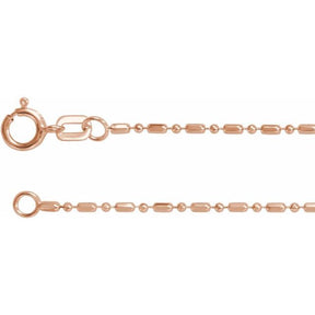 14K Gold 1.15 mm Hollow Diamond-Cut Bead Chain