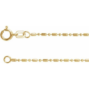 14K Gold 1.15 mm Hollow Diamond-Cut Bead Chain