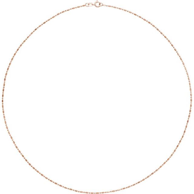 14K Gold 1.15 mm Hollow Diamond-Cut Bead Chain