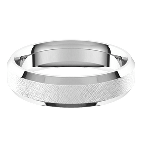 5mm Flat Beveled Edge Florentine Finish Comfort Fit Wedding Ring