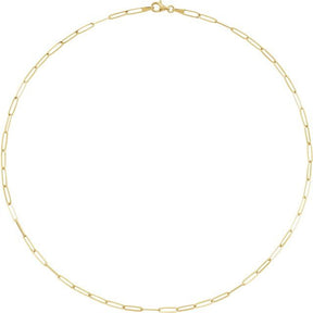 14K Gold 2.6 mm Elongated Link Cable Chain