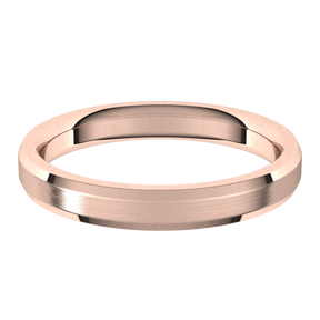 3mm Flat Beveled Edge Satin Finish Comfort Fit Wedding Ring