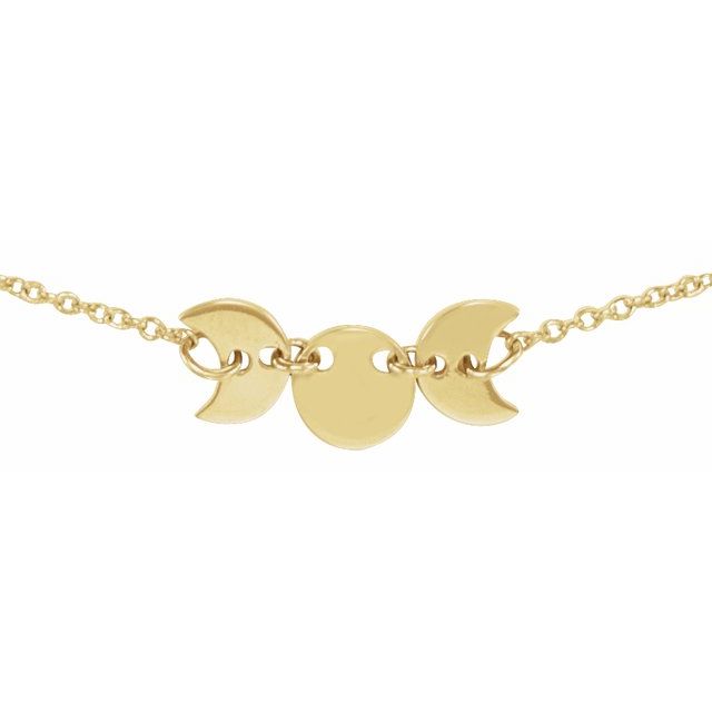 14K Gold Triple Goddess Necklace