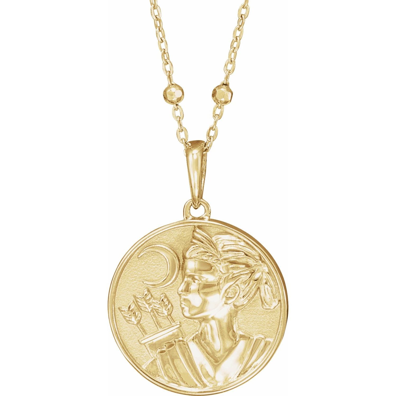 14K Gold Artemis Coin Necklace