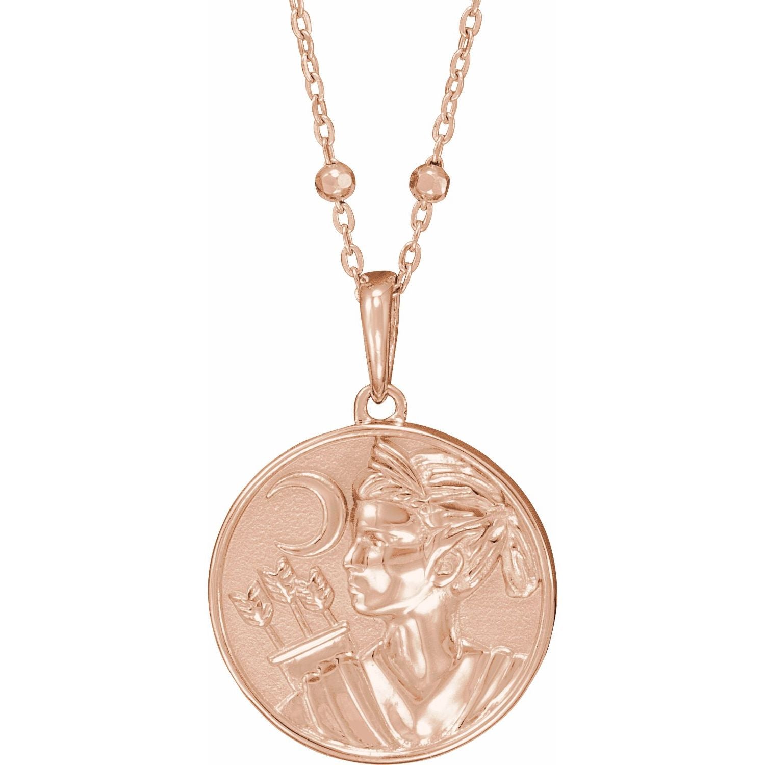 14K Gold Artemis Coin Necklace