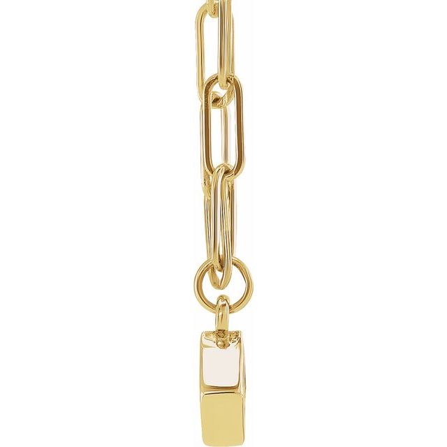 14K Gold Micro Bezel-Set Necklace Square Stone