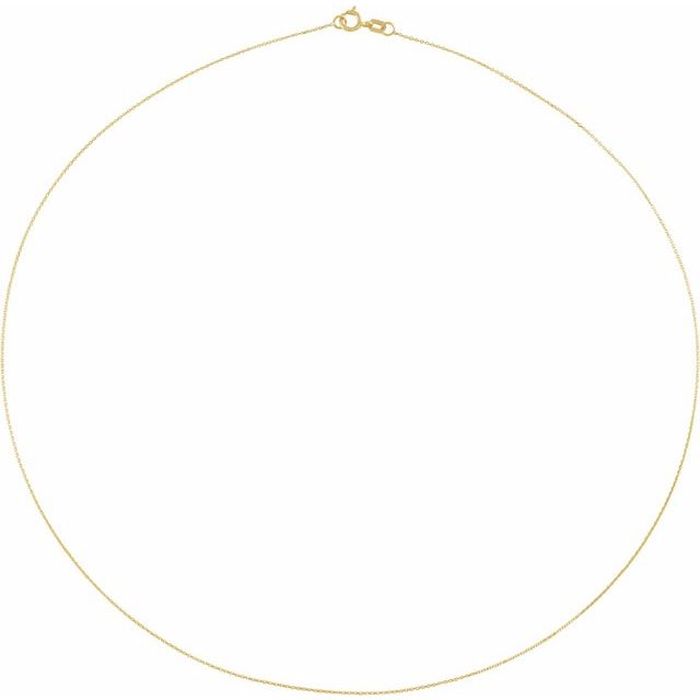 14K Gold .65 mm Diamond-Cut Cable Chain